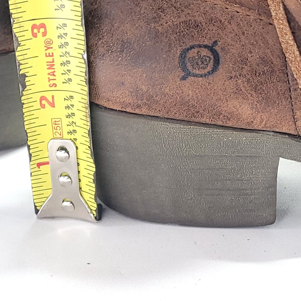 Born Karin Country Western Distressed Brown Leather Ankle Boots Womens 10 - Picture 11 of 14